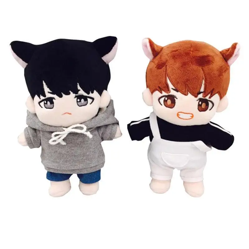 Goede Korea Kawaii Pluche Poppen Speelgoed Cartoon Gevulde Pop Met Kleding Pp Katoen Leuke Soft Dolls Collection Fans Gift Speelgoed Voor kid Geschenken