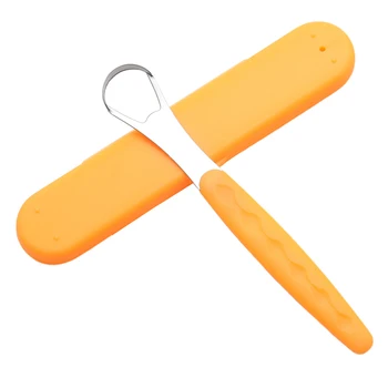 

Dental Health Care Useful Tongue Scraper Curved Fresh Breath Stainless Steel Oral Cleaning Non Slip Adult Tools Long Handle