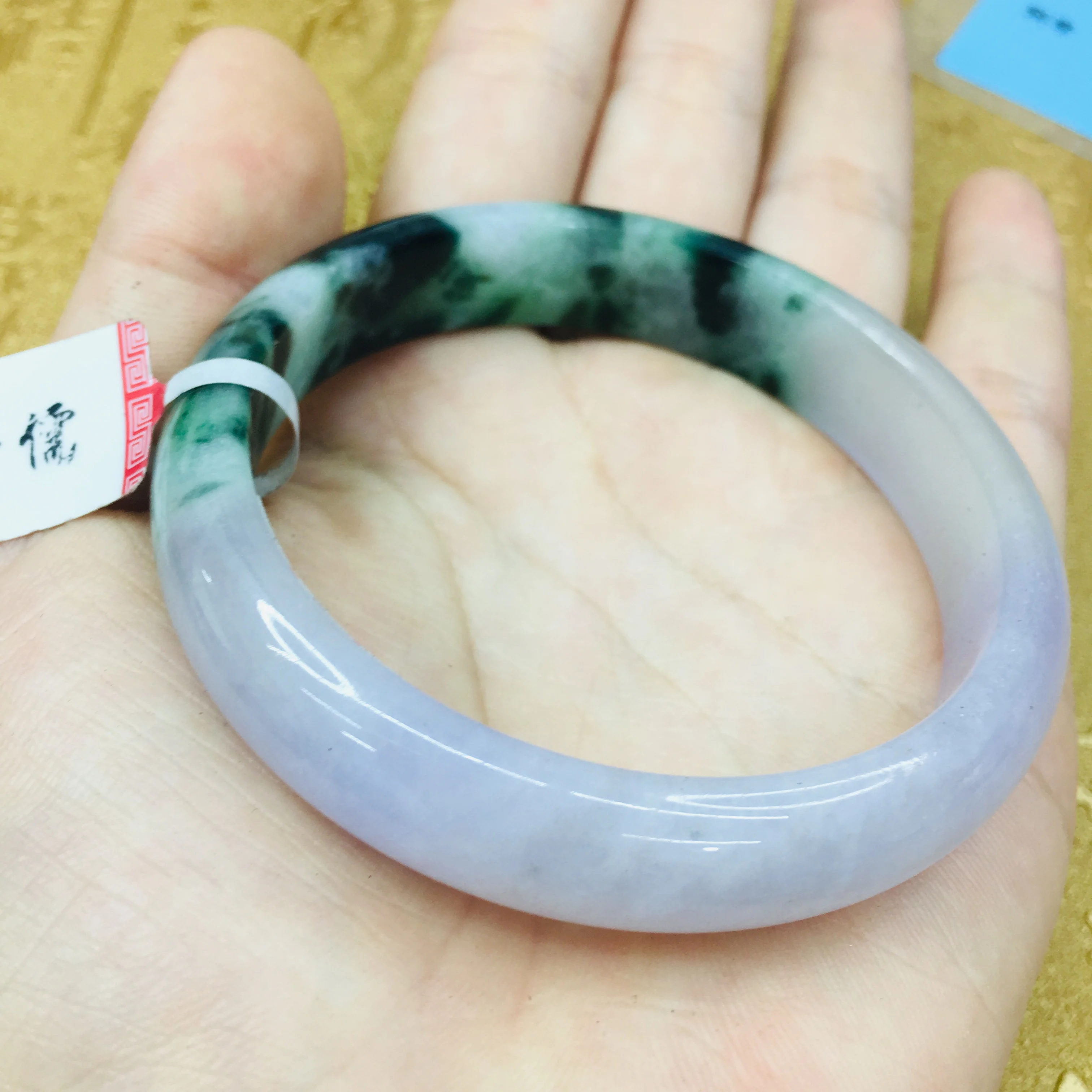 

Natural JADESt Bracelet Beautiful Light Green Light Purple Two-tone A-level Princess Women's Bracelet Send Girlfriend to Mom