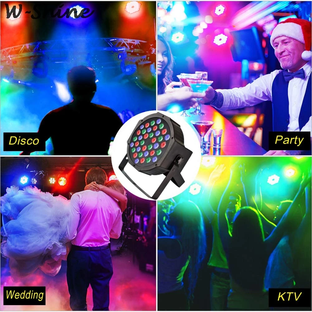 36 светодиодный RGB диско-светильник, звуковая активация DMX512 Master-Slave Par Светильник, дискотека, DJ Club, вечерние, KTV, Свадебный сценический светильник с контроллером