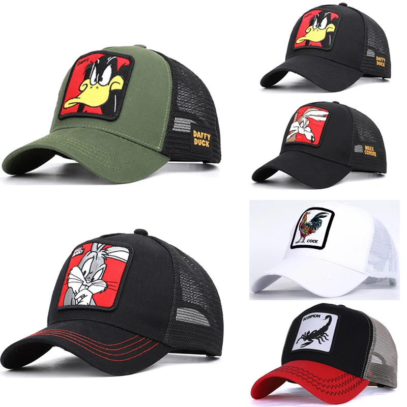 Mesh Hat Baseball-Cap Trucker-Cap Snapback Dad-Hat Bone New-Animals Mens Summer Hip-Hop-Cap