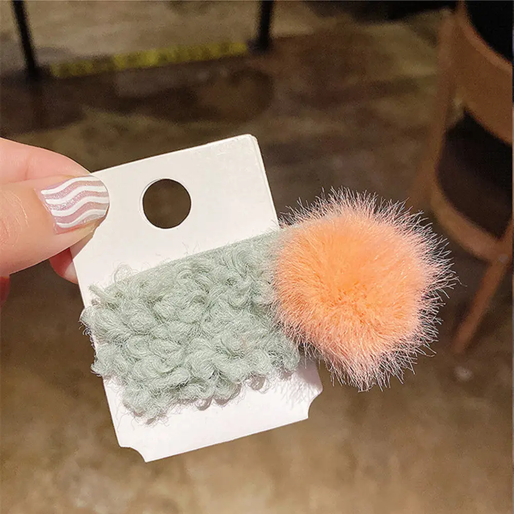 1 5Pcs/Lot Wool ball hairpin BB Hair Clips For Girls Candy Pom Ball Hairpins Barrettes Kids Child Gifts Hairpins Hair Accessoires - Цвет: 1