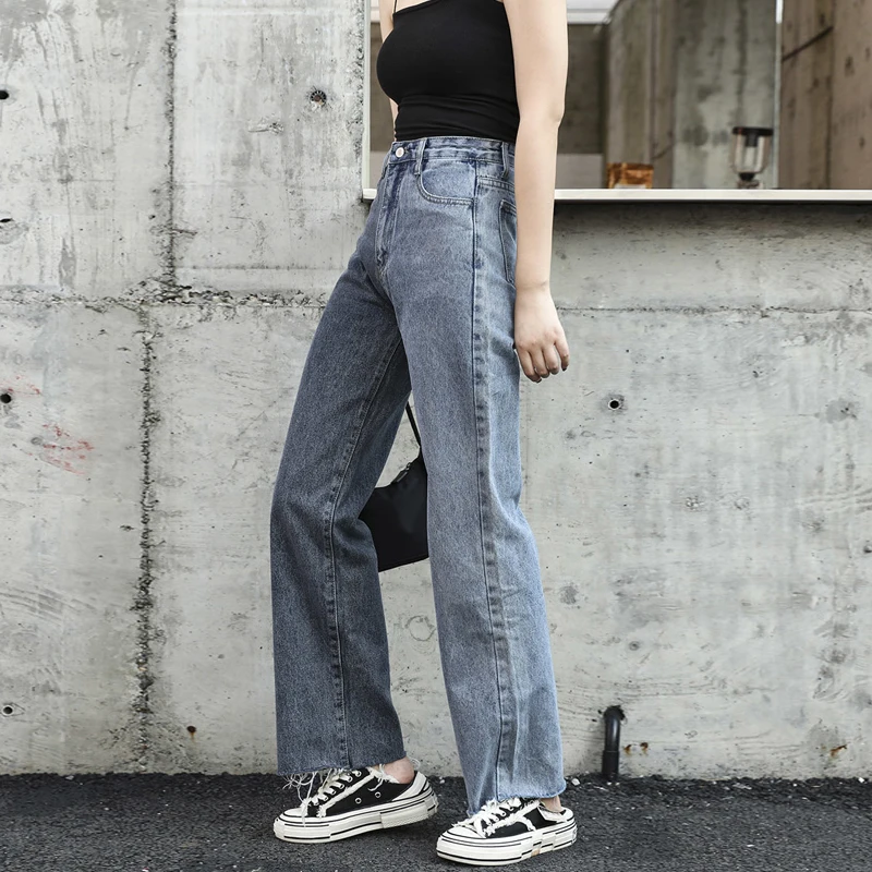 GOPLUS High Waist Jeans Boyfriends Patchwork Women Wide-leg Pants Plus Size Mom Jeans Grande Taille Femme Spodnie Damskie C9601