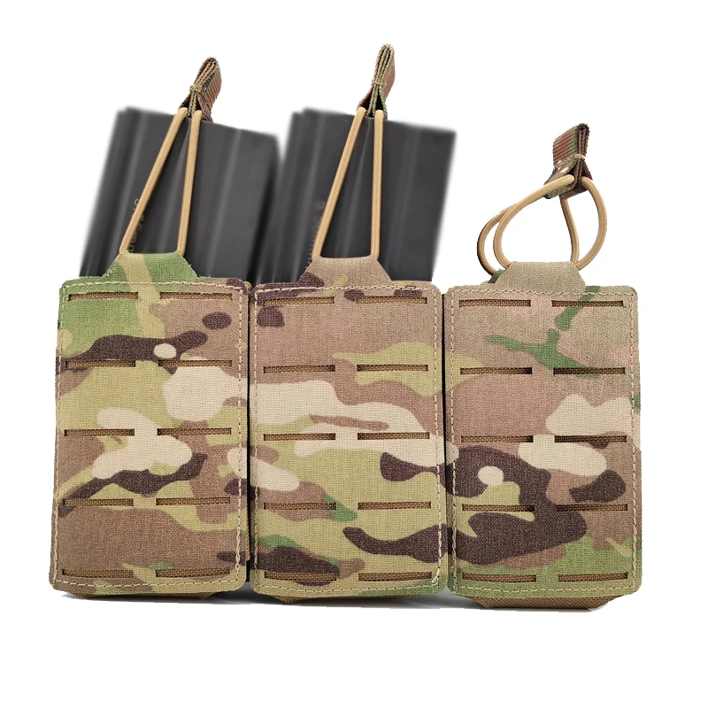 

Тактическая Сумка для страйкбола 5,56/7,62 Molle, сумка для магазина, военная Тройная сумка с открытым верхом, сумка для магазина с лазерной резкой