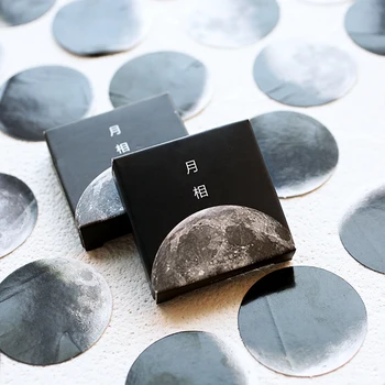 

45pcs Moon Black Grey Stationery Sticker Kawaii Stickers Paper Adhesive Stickers DIY Scrapbooking Diary Photos Albums