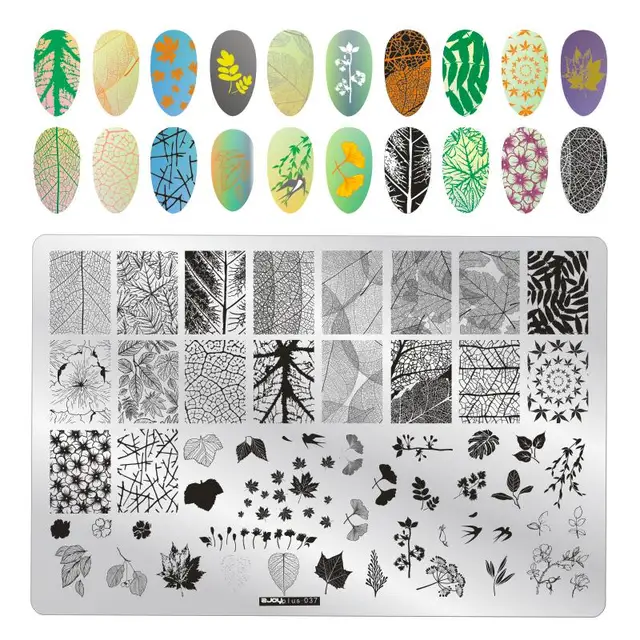 Big Size 9.5*14.5cm Nail Stamping Plates Flower/geometric shaped nail art template for DIY nail art decoration plate tools PLUS37