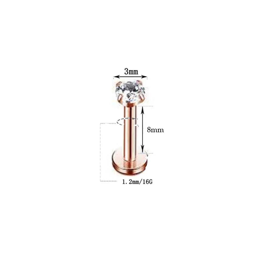 Style 1 5 шт./лот носовая перегородка Daith Tragus Cartliage пирсинг спираль губная серьга, кольцо CBR ухо драгоценный камень кристально чистый TranspareScrew ювелирные изделия гвоздики - Окраска металла: Style 1