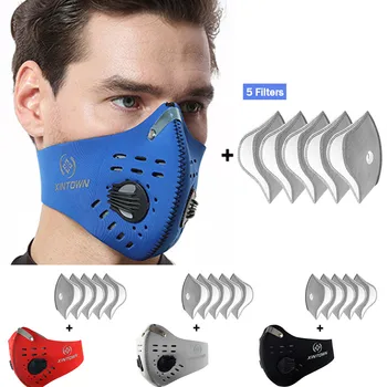 

Dustproof maska Activated Carbon Dust maske маскировать with Extra Filter Cotton Sheet 5PCS Mouth Half Face Cover For Adult