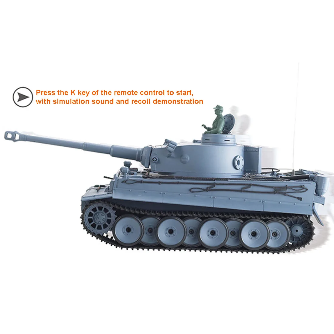1:16 German Tiger Heavy Tank 2.4G Remote Control Model Military Tank With Sound Smoke Shooting Effect - Basic Edition
