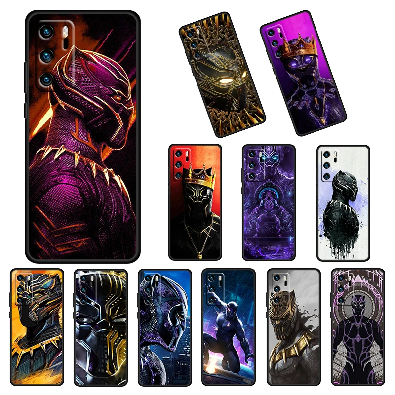 Черная пантера Marvel для Huawei P50 40 30 20 10 9 Lite E Mini Pro 5G 2017 2019 мягкий силиконовый черный