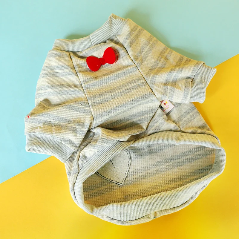 灰白条蝴蝶结圆领衫-法斗款PIC_0929