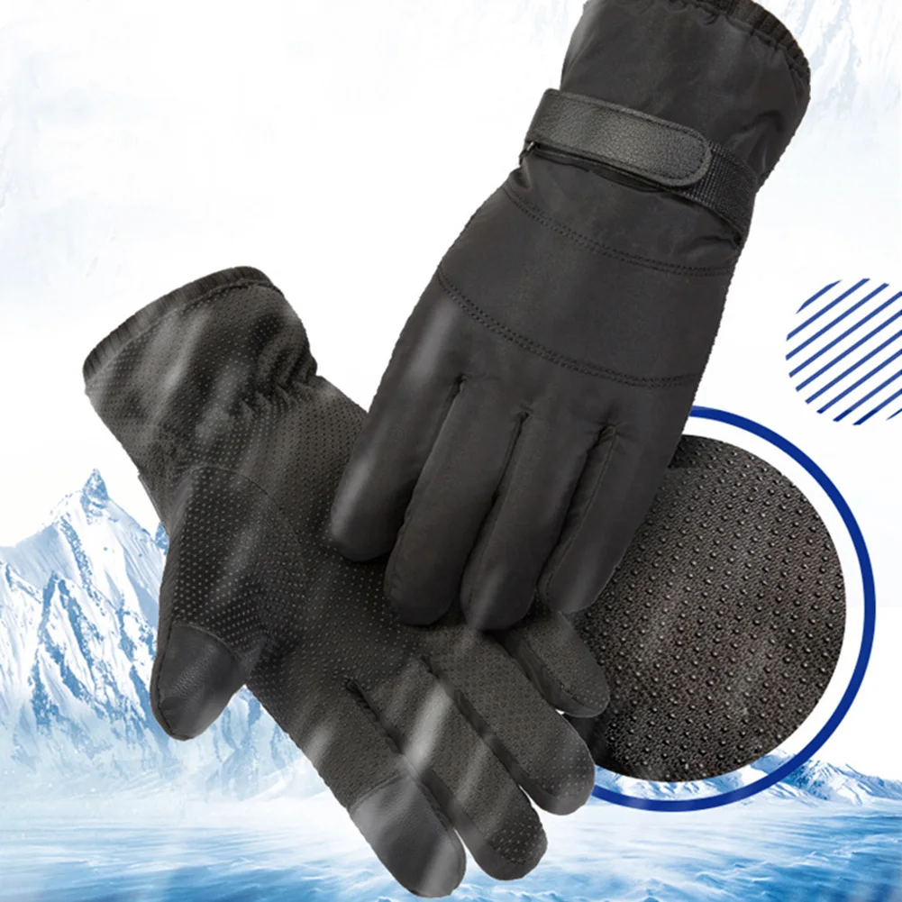 Зимние перчатки с сенсорным экраном, ветрозащитные, водонепроницаемые, для спорта на открытом воздухе, для катания на лыжах, теплые, противоскользящие, на весь палец, плотные перчатки