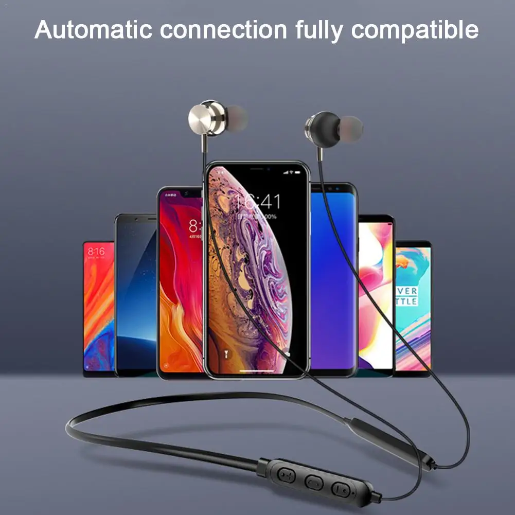 Bluetooth-гарнитура с креплением на шею, Bluetooth 5,0, стерео, висячая шея, беспроводная Спортивная гарнитура с длительным временем ожидания, Спортивная гарнитура, игровая гарнитура
