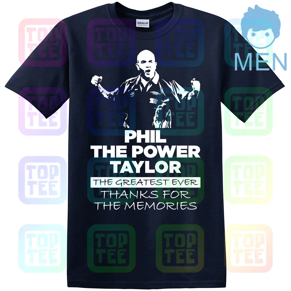 Тёмно-синий Фил The power Taylor Дартс, футболка на выход на родину, унисекс, S-XL, официальный - Цвет: Тёмно-синий