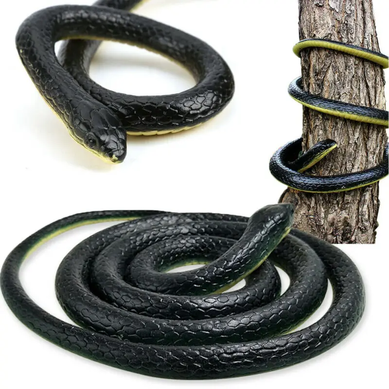Pudcoco 2019 Brand New Style Emulate 54 Lifelike Realistic Large Rubber Fake Black Mamba Snake Scary Toy Prop Prank