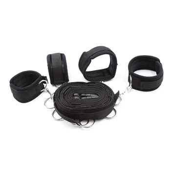 Bed BDSM Bondage Restraints Handcuffs Open Legs Sex Bondage Set Couples Flirt Fetish Binding Limbs Slave Training Unisex Sex Toy 6