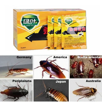 

50Pcs Cockroach Killing Bait Powder Green leaf Cockroach Repeller Killer Trap Anti Pest Cockroach Powder Effective Pest Control