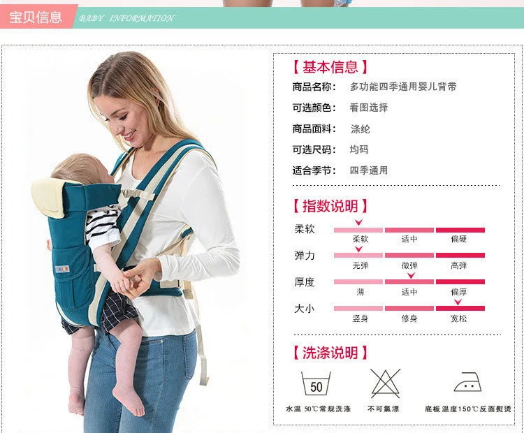 4 Pose кенгуру слинг для переноски рюкзак для новорожденных кенгуру для малышей 0-30 месяцев розовый