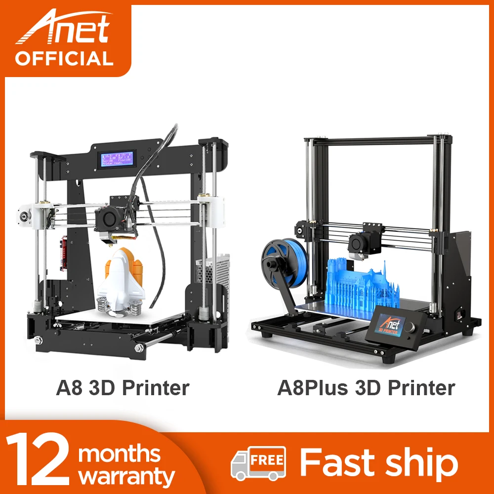 Набор для сборки 3D-принтера Anet A8 A8Plus 3D-принтер на печатной плате Marlin с открытым
