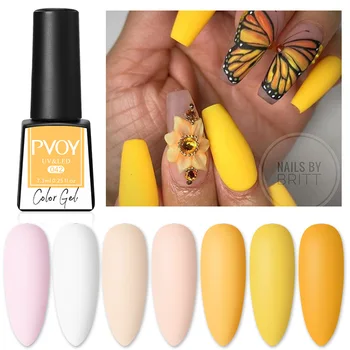 

PVOY 7.3ml 57 Colors UV Yellow Gel Nail Polish Nude Glitter Nail Art Semi Permanent Gel Lak Polish Varnish Base Top Coat SoakOff