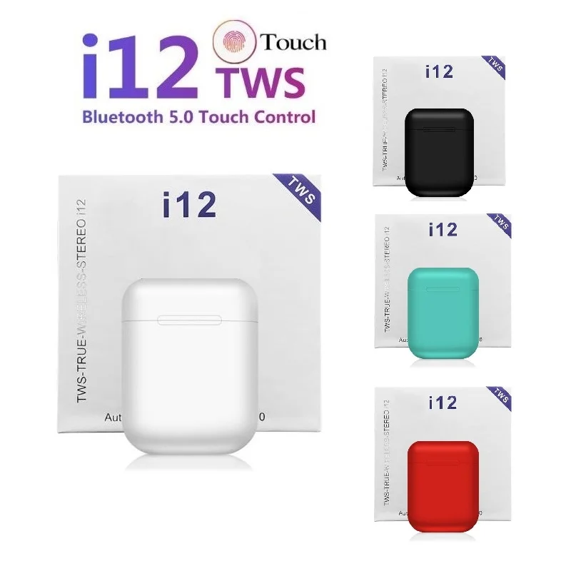 

i12 TWS Bluetooth 5.0 Earphone Wireless Headphones Touch Control Mini Sport Earbuds For Smart Phone PK i10 i20 tws i30 i60 i200