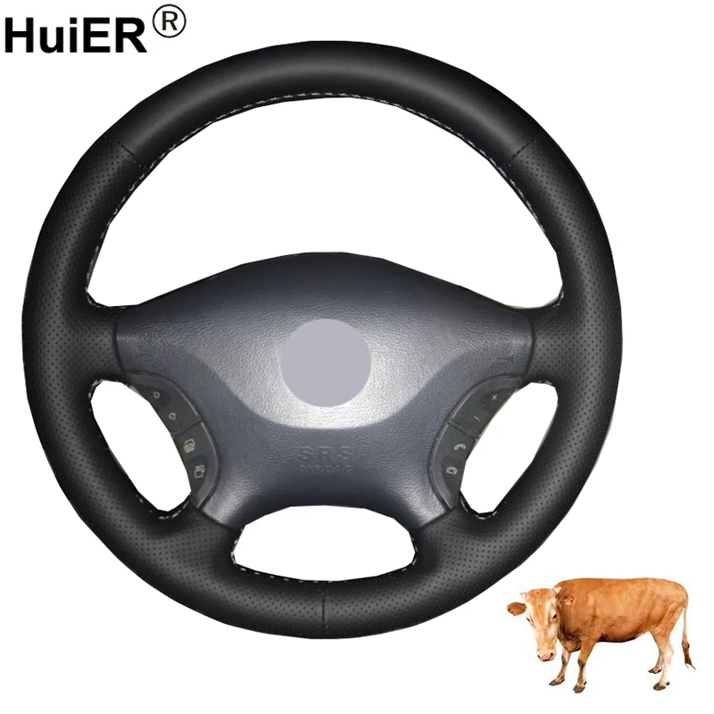 Hand Sewing Car Steering Wheel Cow Leather Wrap For Mercedes Benz W639 Viano 2006-2011 Vito 2010-2015 Volkswagen VW Crafter | Автомобили и