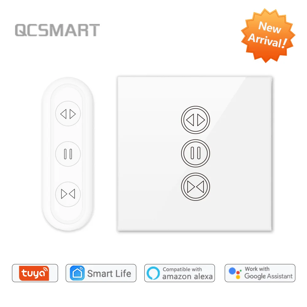 Smart Home Tuya Smart Life WiFi Curtain Switch with Remote for Electric Motorized Curtain Blind Roller Shutter Voice Control smart switch smart switch module