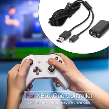 

1400mAh Battery and USB Cable Charging Kit for XBOX ONE Wireless Gamepad Controller Overcurrent Short Circuit Protection