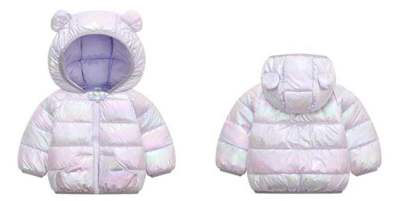 CROAL CHERIE Metallic Style Kids Jacket For Girls Boys Cotton Children Outerwear Coat Cute Bear Ear Baby Girls Boys Snowsuit  (16)