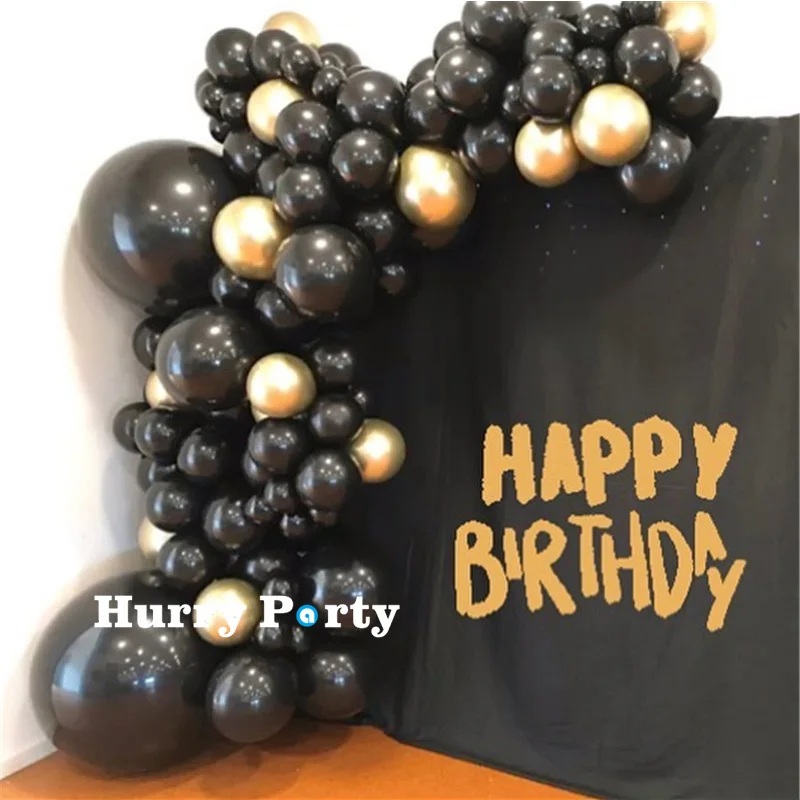 

82pcs/Set Balloons Arch Garland Kit Macaron Black Gold Latex Ballon Wedding Birthday Party Decorations Adult Globos