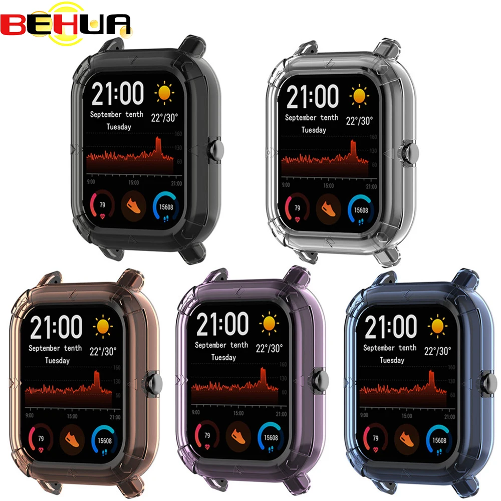 Новый защитный чехол для часов Xiaomi Amazfit GTS ТПУ Корпус рамка бампер защита чехлы