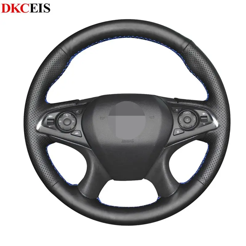 DIY сшитые вручную черные мягкие чехлы рулевого колеса автомобиля из