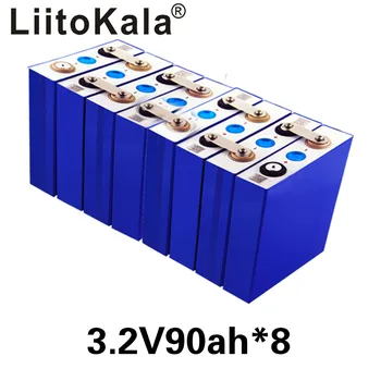 

8pcs LiitoKala 3.2V 90Ah LiFePO4 battery can form 24V battery Lithium-iron phospha 90000mAh Can make Boat batteries car battery