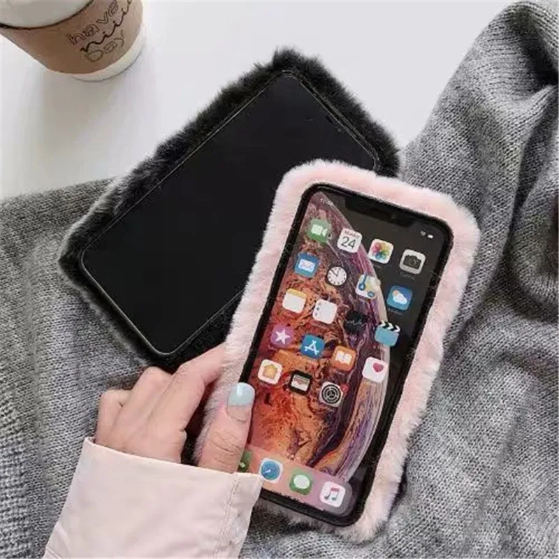 新款珍珠兔子小熊毛绒手机壳 (17)