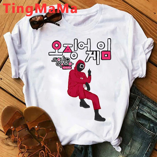 Korean TV Squid Game T Shirt Men Kawaii Cartoon Summer Tops 456 Graphic Tees Unisex Harajuku Fashion Korean Style T-shirt Male 69265