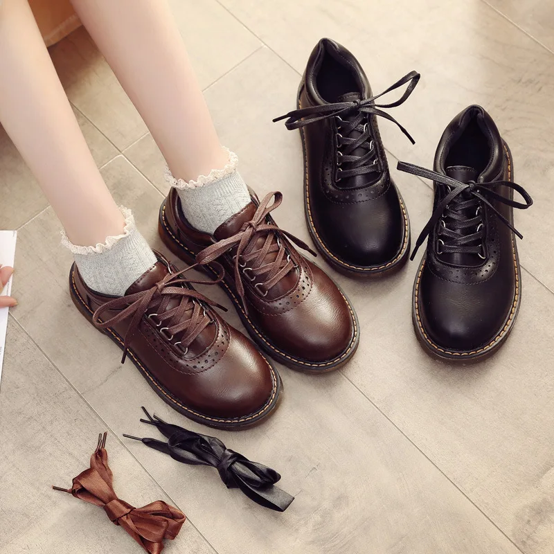 

Small New Style Women's Retro British Style 2019 Leather Shoes Autumn & Winter Japanese-style Soft Girl Students Korean-style Ve