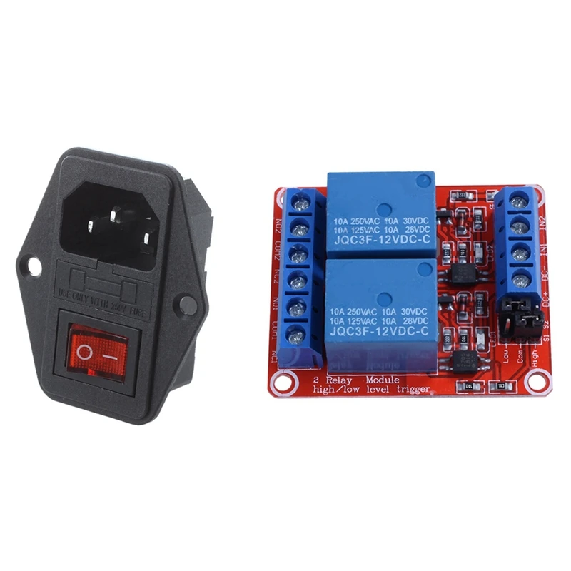 DC 12V 2-Channel Relay Module with Optocoupler H/L Level Triger for Arduino 