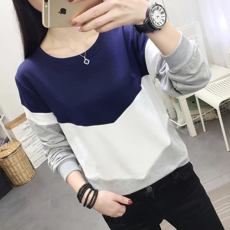 Sudaderas mujer Мягкая Повседневная полосатая свободная спортивная одежда с круглым вырезом модный спортивный костюм осенний женский свитер джемпер с длинными рукавами