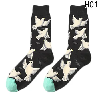 

Brand Quality Christmas Unisex Women Men's Cotton Socks Personalized Graffiti Socks Bright Color Long Colorful Socks
