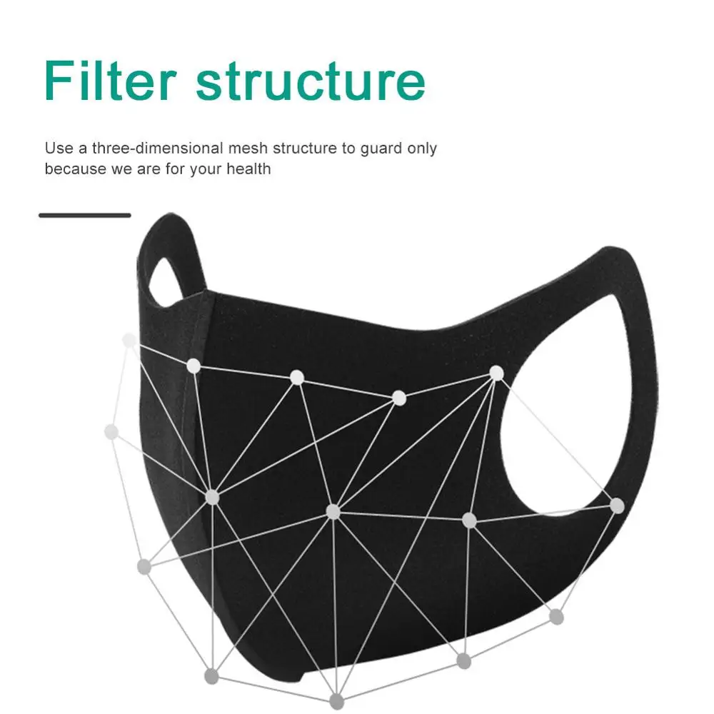 New Spong Black Valve Kid Child Mask Mouth Face Masks Anti PM2.5 Dust Maske Washable Reusable Mouth Cover PM2.5 Filter 5