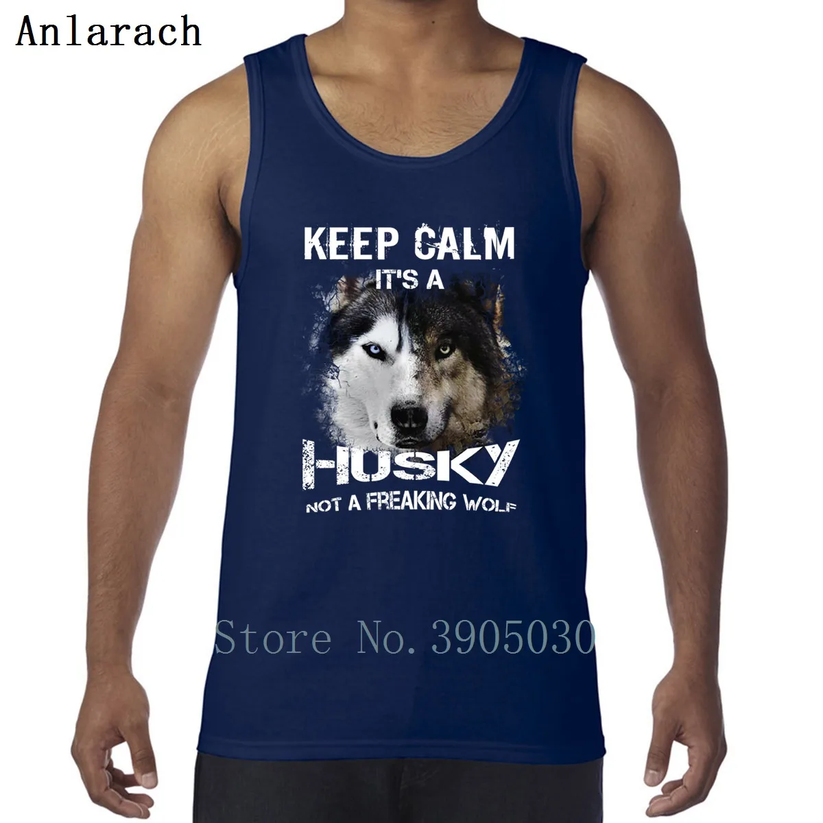 Keep Calm It S A Husky жилет известный персонаж юмористический супер майка мужская без рукавов Прохладный Солнечный свет Anlarach майка - Цвет: Navy Blue