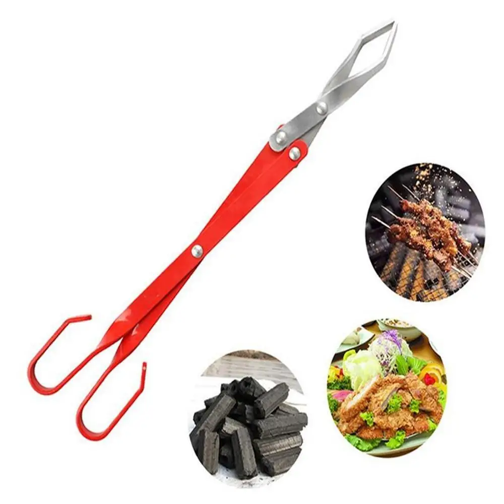 Portable BBQ Carbon Clip Barbecue Tongs Clamp Long Handle