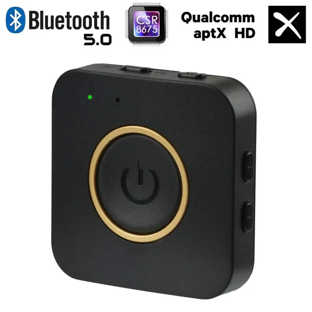 Dual Link Bluetooth 5,0 Aptx HD низкая задержка RCA Aux 3,5 мм ТВ музыкальный стерео трансмиттер приемник беспроводной стерео аудио адаптер - Цвет: Black