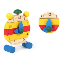 Детские Ранние развивающие игрушки Разборка Мультяшные деревянные часы для детей время обучения головоломка игрушки рождественские подарки Рождество