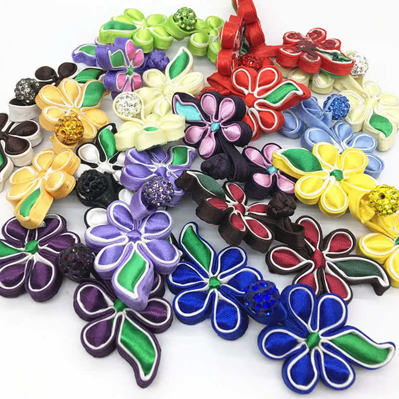 

1 Pair Chinese Handmade Frog Closures Button Fastener with Beads 8CM Traditional Cloth Button for Tang Suit Cheongsam Decorative