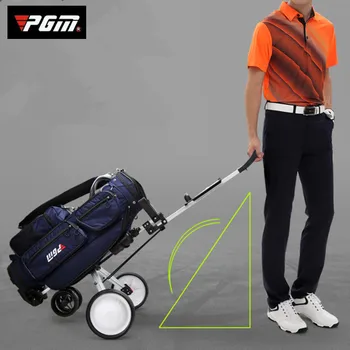 

New Aluminium Frame 3-4 Wheels Golf Cart Ultralight Foldable Alloy Trolley With Brake Push Pull Golf Bag Carrier Strong Gocart