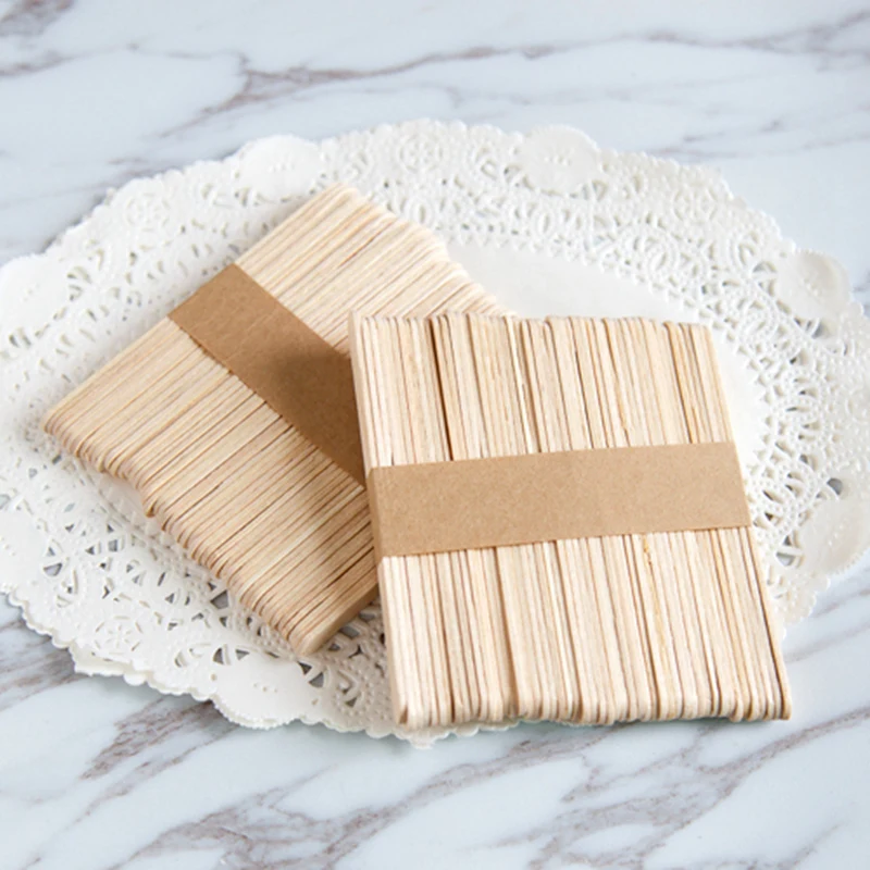 50Pcs/Lot Natural Wooden Sticks DIY Molds CE Tools Stick Ice Art Cream Crafts Kids Popsicle / For Hand EU Silicone