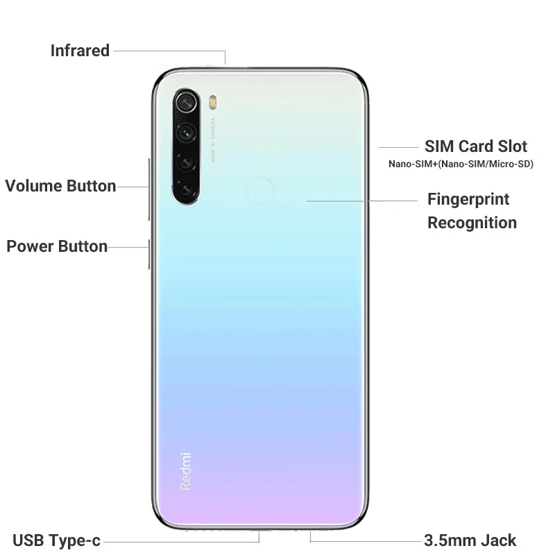  Global Version Xiaomi Redmi Note 8 4GB 64GB Smartphone Snapdragon 665 Octa Core 48MP Quad Rear Came