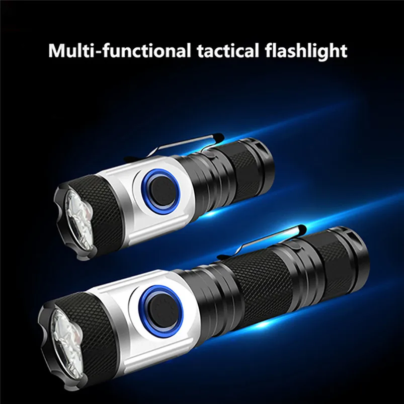 4x XPG LED Flashlight 18650 Multi-Function Torch Flashlight USB Charging Mini Flashlight Set Waterproof Lanterna 40AUG728