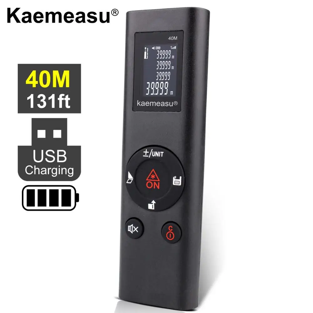 Kaemeasu Мини 40 м лазерный дальномер цифровой лазерный дальномер usb зарядка лазерный дальномер